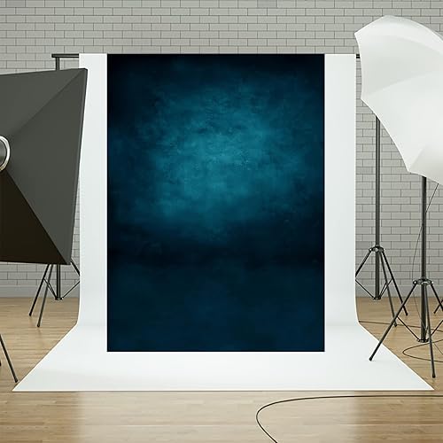 Miniatura 4 de Mestiker Fondos abstractos de retrato azul oscuro de 5 x 7 pies, fondo azul oscuro para retrato en la cabeza, retrato de bebé para adultos,