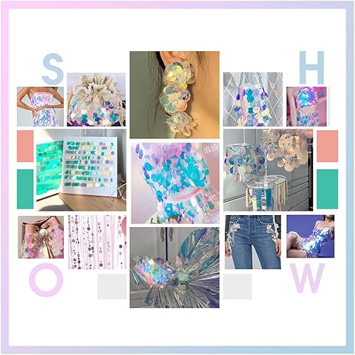 Miniatura 6 de PH PandaHall Lentejuelas grandes de 8.47 oz para manualidades, 8 colores planos, redondos, lentejuelas sueltas de PVC y lentejuelas para bordados,