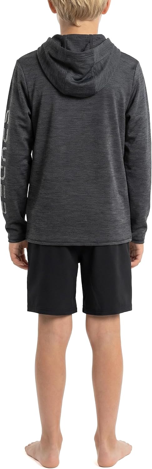 Spyder Boys' Long Sleeve Hooded Rash Guard – UPF Protection, Quick-Dry, 4-Way Stretch Swim Shirt- Big Boys