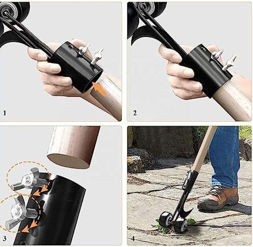 Miniatura 4 de Herramientas de desmalezadora con ruedas, herramientas de desmalezado de pie para jardín, loco merodeador de malas hierbas, herramienta de deshierbe