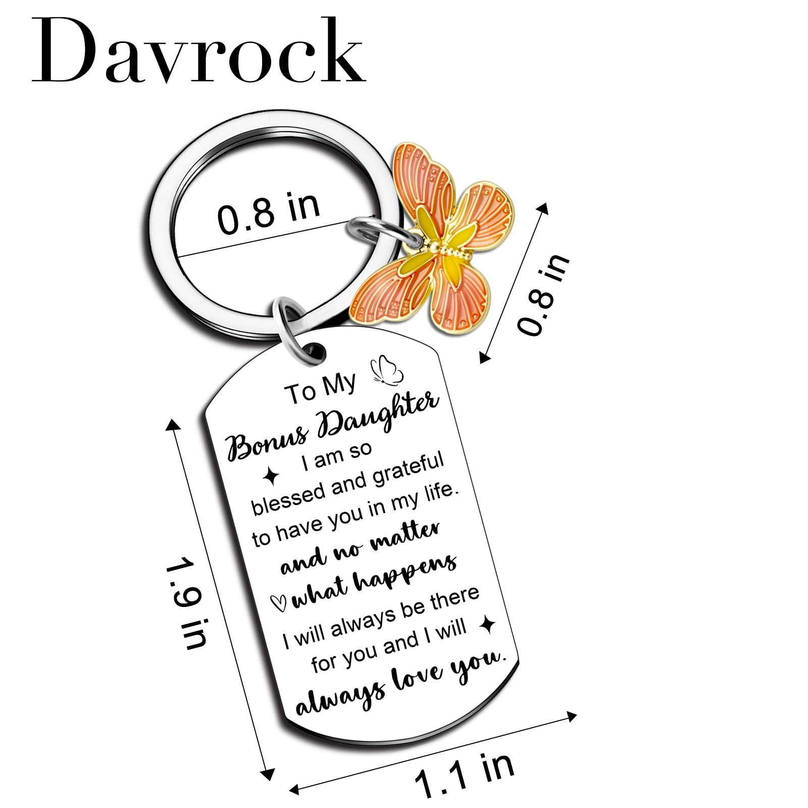 Bonus Daughter Gifts To My Bonus Daughter Keychain Unbiological Daughter Gift Stepdaughter Gifts from Stepmom On Birthday Graduation Wedding Christmas Gift Stocking Stuffers for Teen Girls