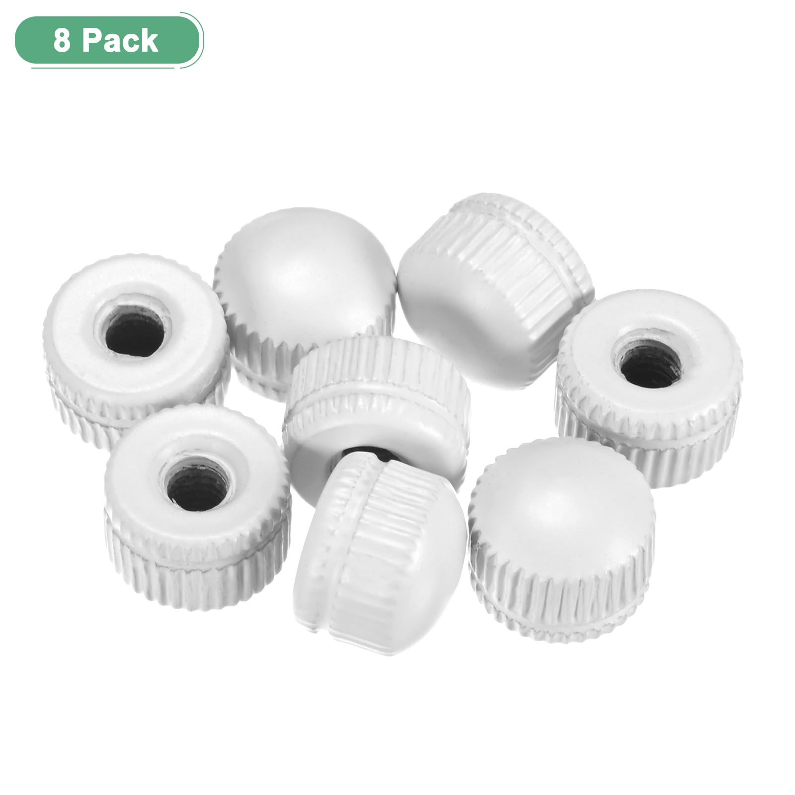 M METERXITY 8 Pcs Dadi Filettati, Dadi M4x11mm Per Lampadari, Dadi Femmina Zigrinati Per Sostituzione Copertura Lampada A Soffitto/Parti Lampada, Dado A Ghanda [Bianco Opaco]