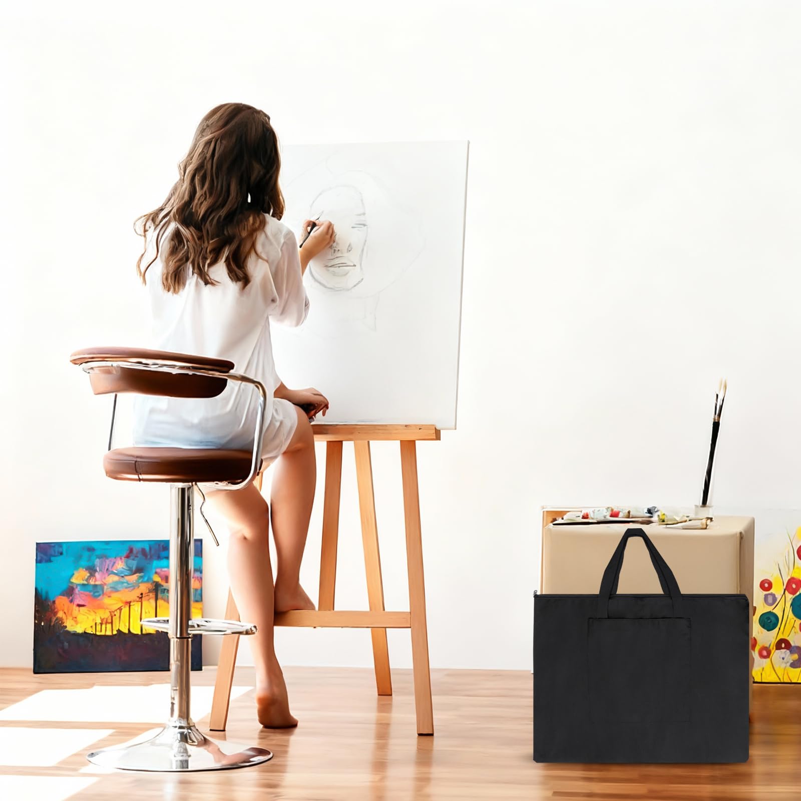 A2 Zeichenbrett Tasche Transporttasche Kunstmappe A2 Wasserdicht Leichte Portfolio Hülle Zeichenmappe Künstlermappe Zeichenmappen Tragetasche Aufbewahrung Multifunktional Zeichnungtasche
