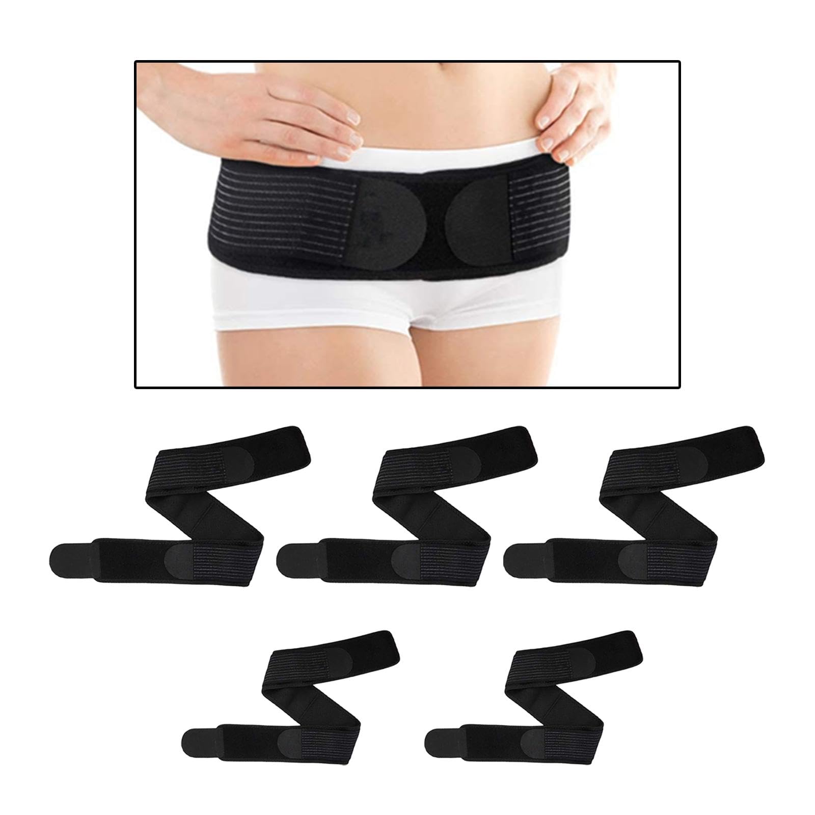Cinturón Sacroilíaco con Soporte Lumbar y Banda Elástica Faja Estabilizadora para Pelvis Diseño Transpirable y Antideslizante en Neopreno Adecuado
