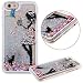 iPhone 5C Case,iPhone 5C Liquid Case,UZZO 3D Creative Flower Fairy Faery Angel Girl Print Flowing Liquid Floating Bling Glitter Sparkle Stars Hard Case for iPhone 5C