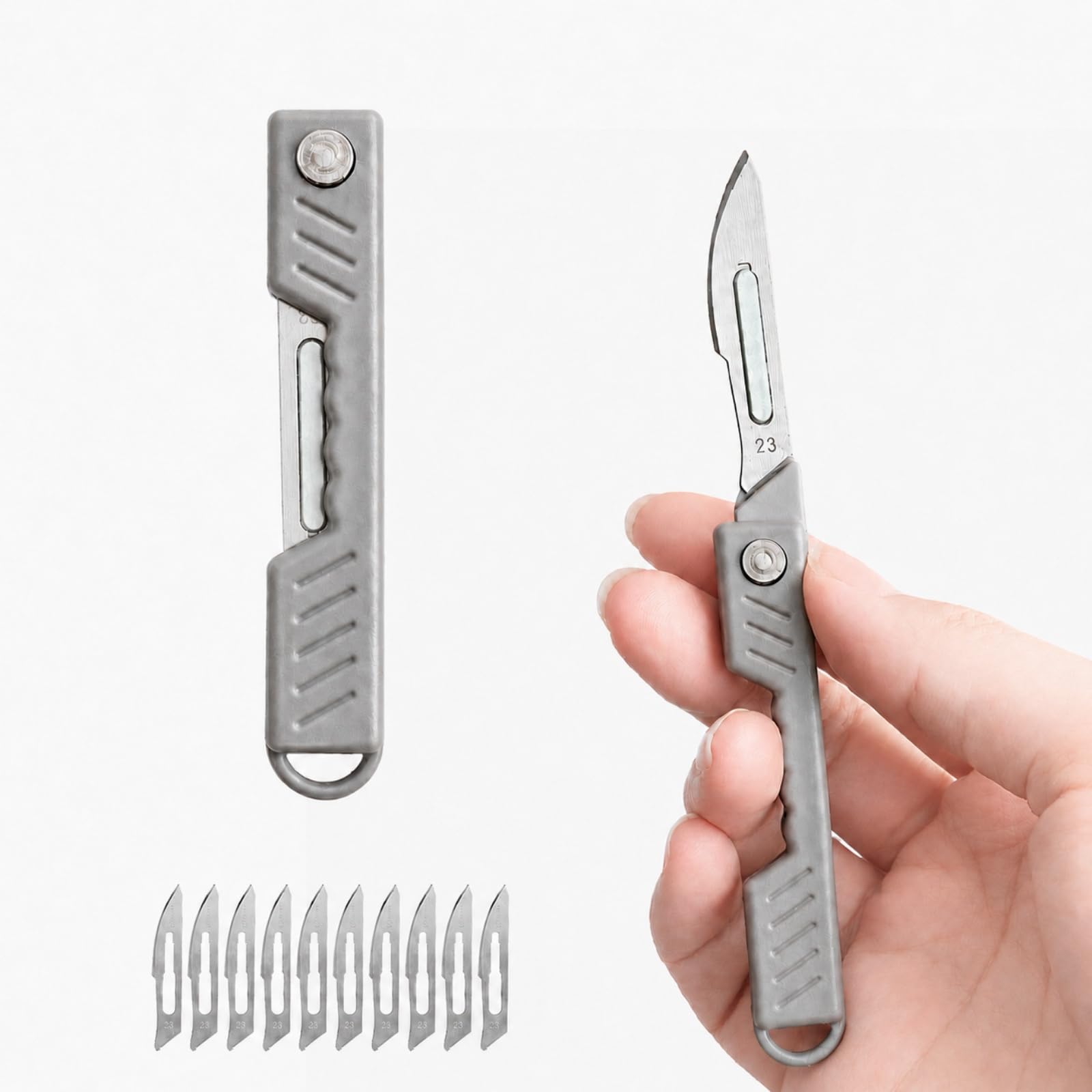 VBK Mini Folding Scalpel, Multitool EDC Pocket Tool with 10 Replaceable, Box Opener Craft Tool for Daily Use DIY, Everyday Carry Pocket Knife for Outdoor Camping Hiking Unpacking