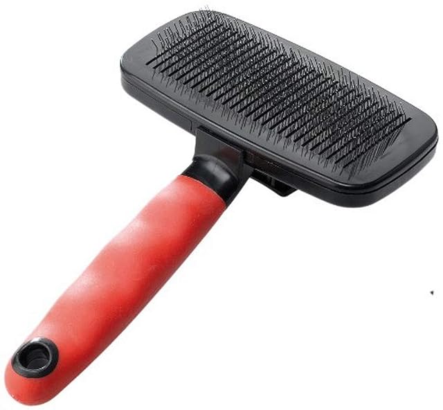 Ferplast Cepillo Carda Autolimpiante para Perros - Pelo Medio y Largo - Sistema para Eliminar el Pelo