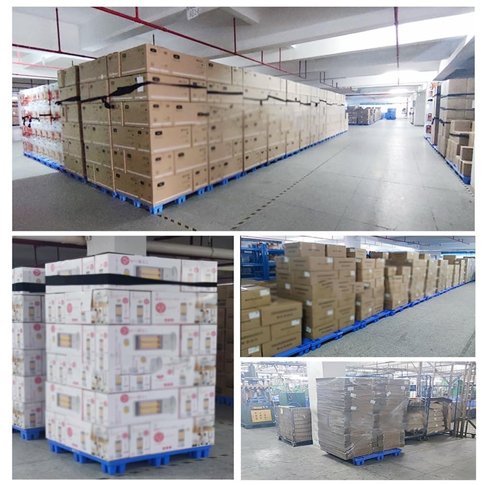 Gochusx Palettes en Plastique, Palettes en Plastique Légères, Panneau De Calage De Stockage en Polyéthylène, Plate-Forme Modulaire De Supports De Stockage, Facile À Empil(Red 5pack)