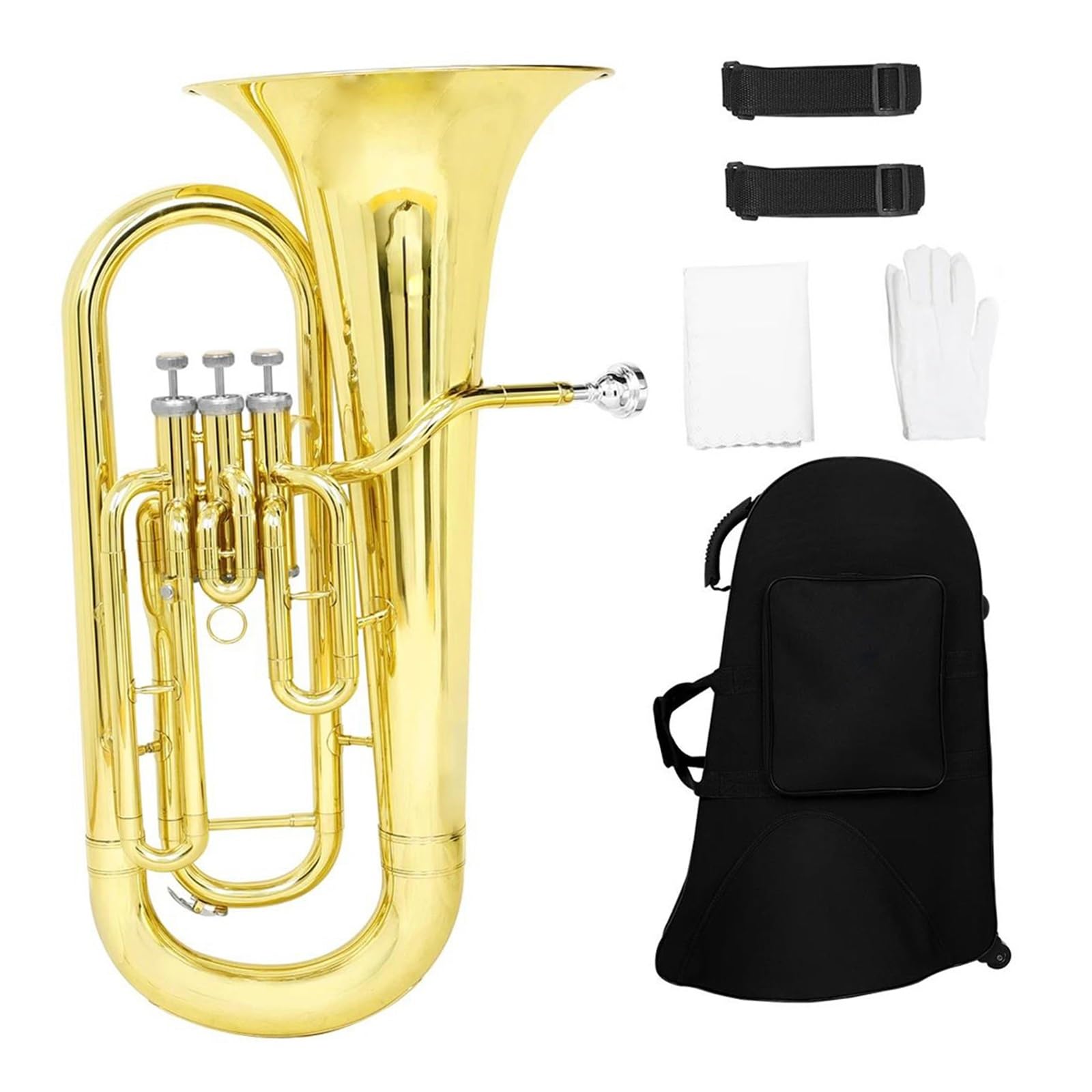 Eufonium Mosiądzu Profesjonalny Zestaw Instrumentów Muzycznych Baryton Bb 3 Klawiszowy Eufonium Ze Złotym Mosiężnym Korpusem