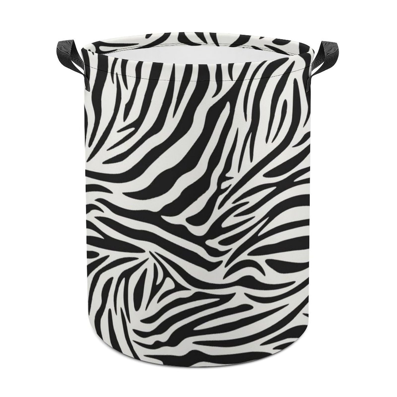 Wlntrophic Laundry Hamper, Zebra Pattern Laundry Basket, Washing Basket with Handle