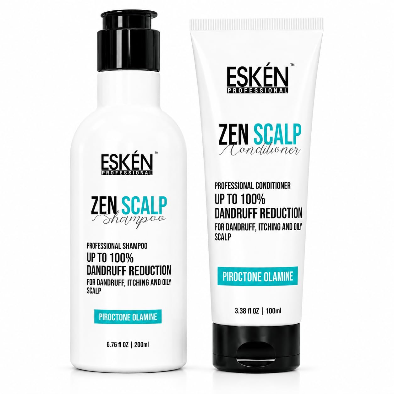 ESKEN Professional Zen Scalp Anti-Dandruff Shampoo (200ml) & Conditioner (100ml) Combo | Up to 100% Dandruff Reduction | Piroctone Olamine with Tea Tree for Dandruff Control & Itchy Scalp Relief | Deep Nourishing Scalp Care | For Men & Women-image-19