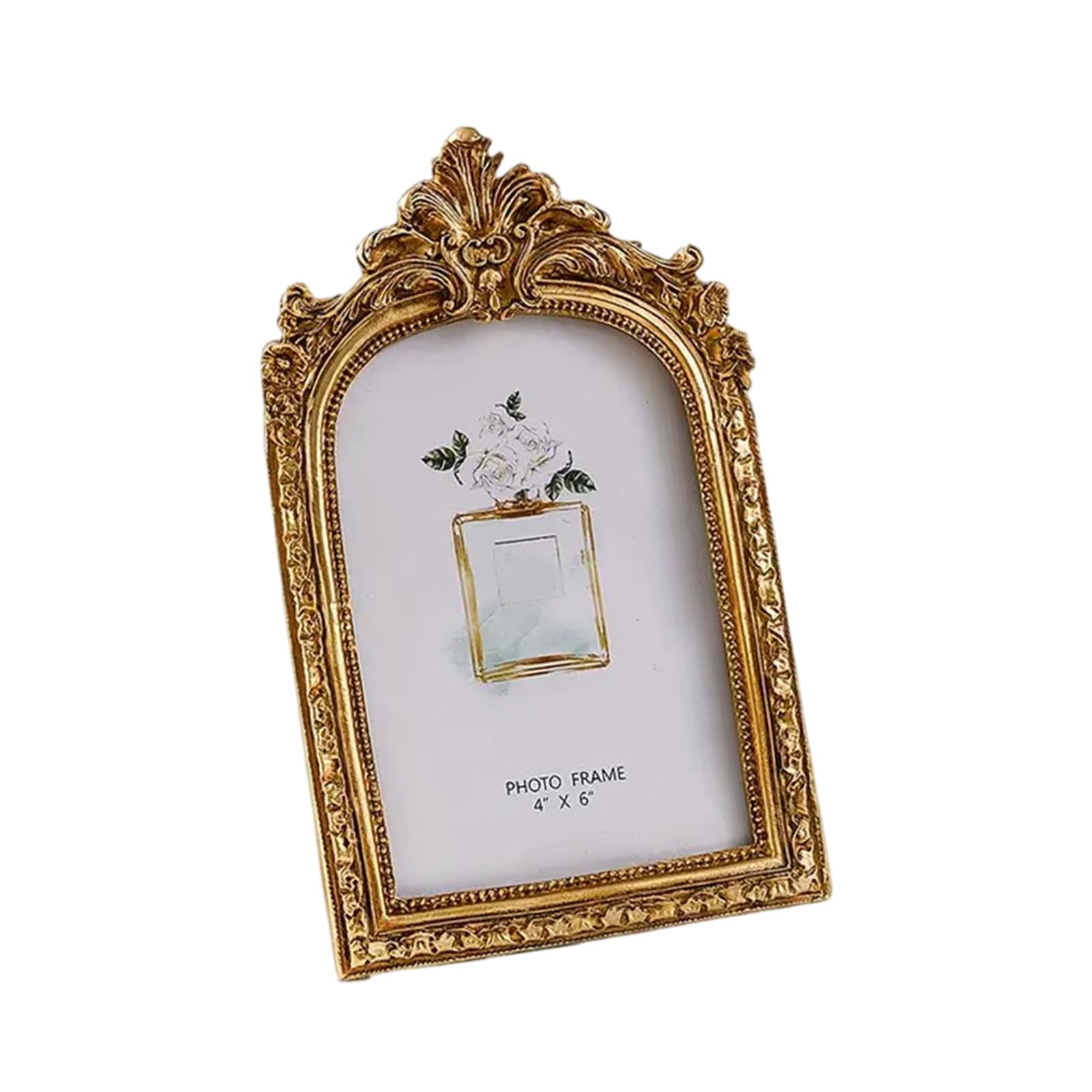 Arched Shape Resins Photo Frame with Intricate Carved Detail for Home Decoration Pictures Frame