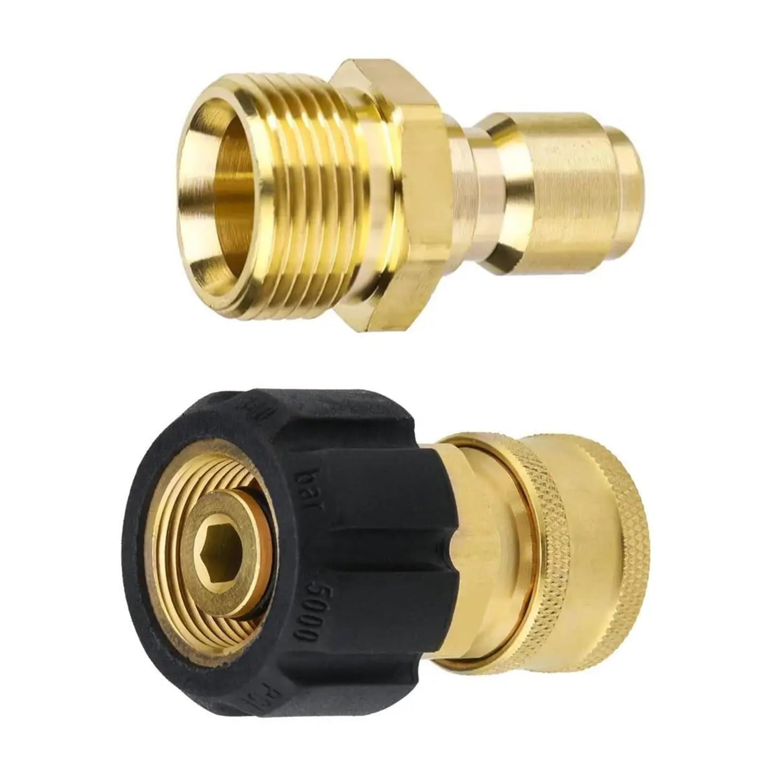 Lot de 6 connecteurs de tuyau d'arrosage M22 vers 0,6 cm - Adaptateur de connexion rapide pour nettoyeur haute pression pour tuyau d'arrosage (ensemble complet de 15 mm)