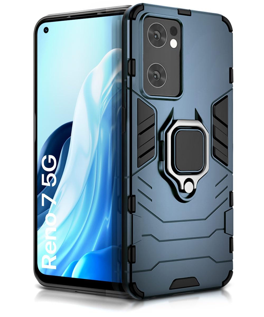 WOW IMAGINE Shock Proof Back Case Mobile Cover for Oppo Reno 7 5G | Back Cover Case (Tough Armor | Hybrid PC + TPU | Ring Holder & in-Built Kickstand | Blue) (B0CQNH7YYT) Amazon Price History, Amazon Price Tracker