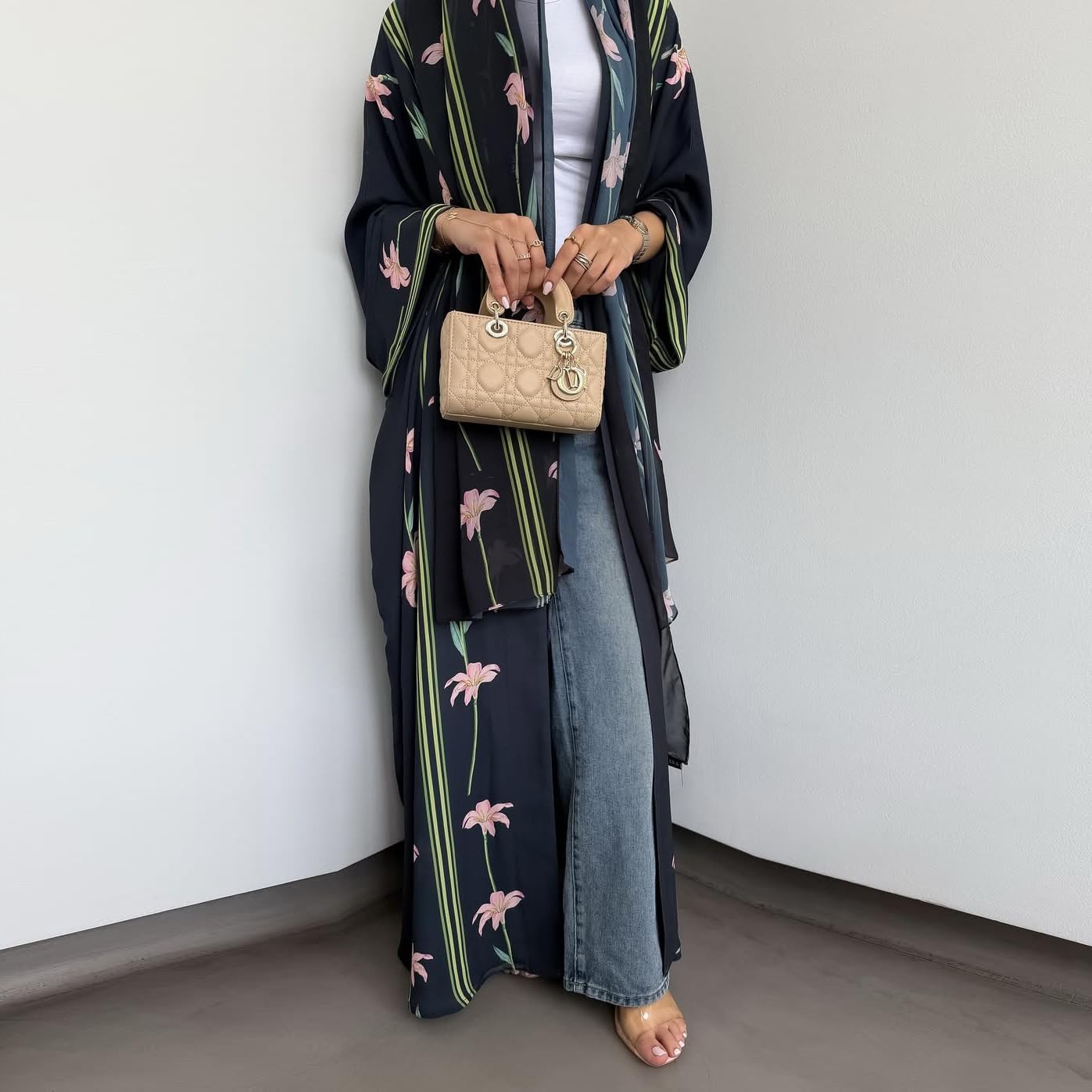 Long chiffon Cardigan Abayas for Women's Muslim Kaftan Women Dubai Dress Hijabs dress - Image 4