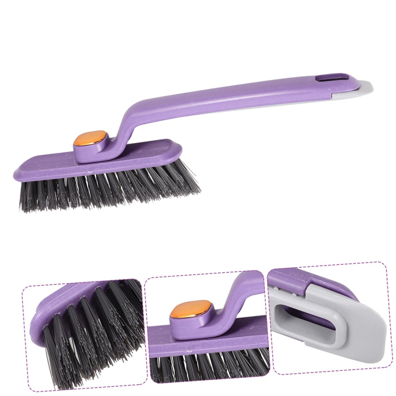 SHERCHPRY 5 Series Cepillo De Limpieza Giratorio Cepillo De Limpieza De Grietas Limpiar Polvo Herramientas De Limpieza De Rieles De Ventanas Cepillo para Fregar Páginas Púrpura 2 Piezas X 5