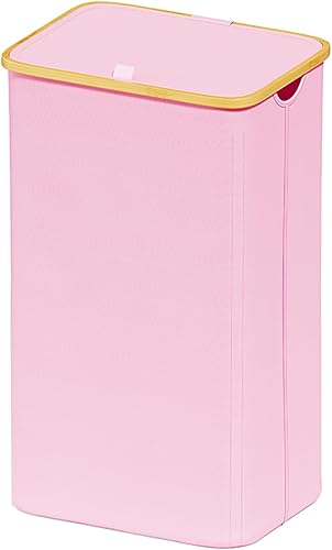 SUOCO Cesta de lavandería con tapa, cesta de ropa de 29 galones (110 litros) con asas de bambú, cesta grande plegable para la ropa sucia para