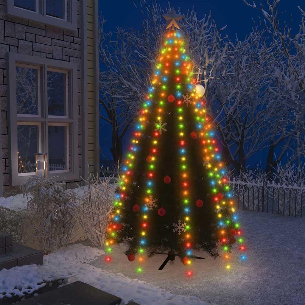 Siatka świetlna na choinkę z 300 diodami LED, wielokolorowa, 300 cm, materiał PCW, 10 łańcuchów świetlnych, złącze USB, wodoszczelna, do użytku wewnątrz i na zewnątrz, świąteczne oświetlenie