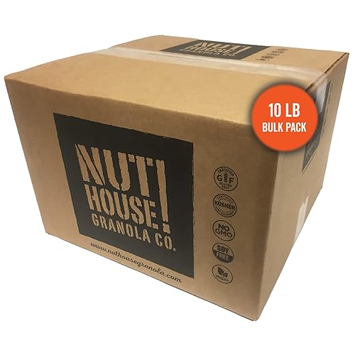 NutHouse! Granola Company - Granola de receta original prémium Certificado sin gluten, sin OMG, Kosher Vegana, sin soja Bolsa a granel de 10
