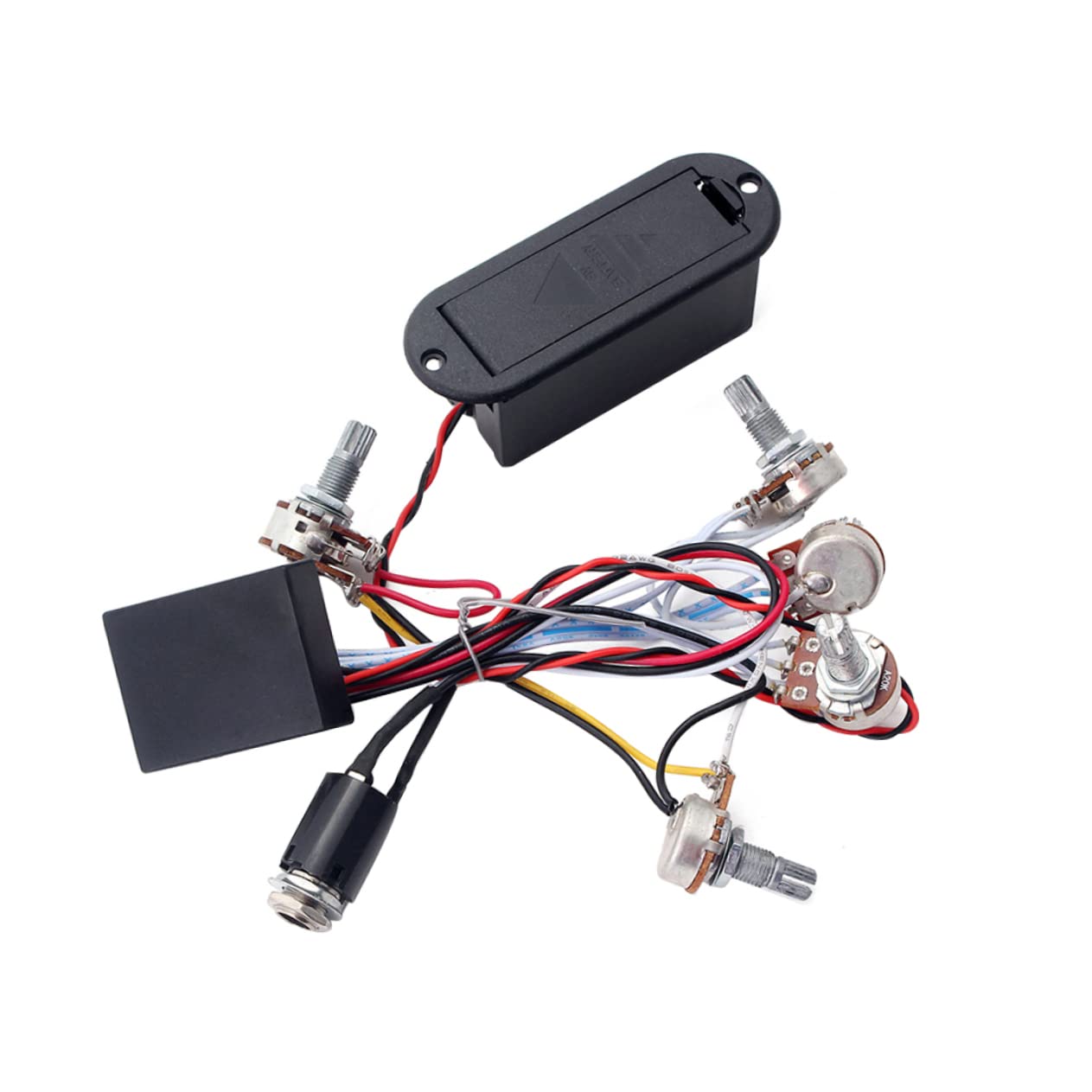 VICASKY Gu51 Bass Amplifier Accessory 3 Band Eq Preamp Circuit Tone Control Wiring Harness for Active Pickup Volume 3 Tone Pots