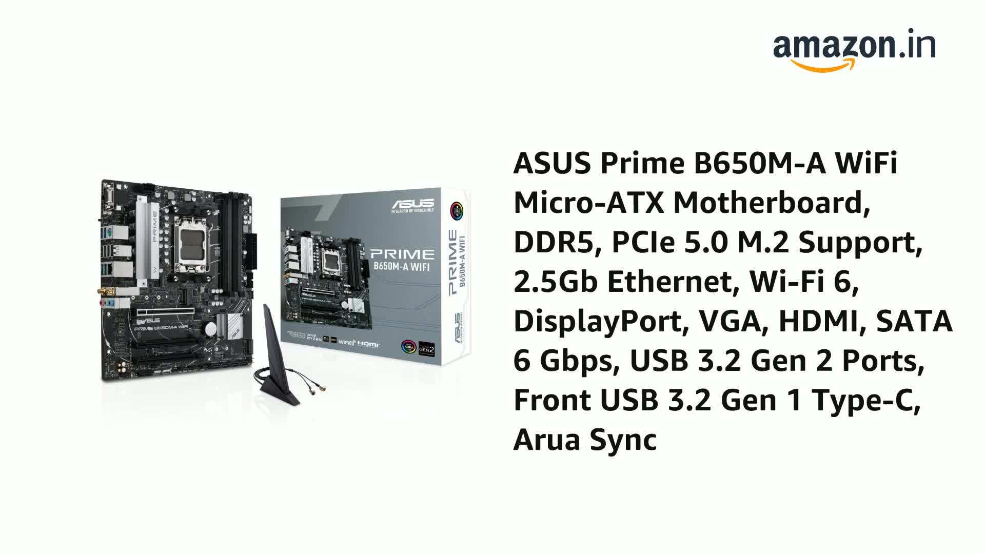 Amazon.in: Buy ASUS Prime B650M-A WiFi Micro-ATX Motherboard, DDR5
