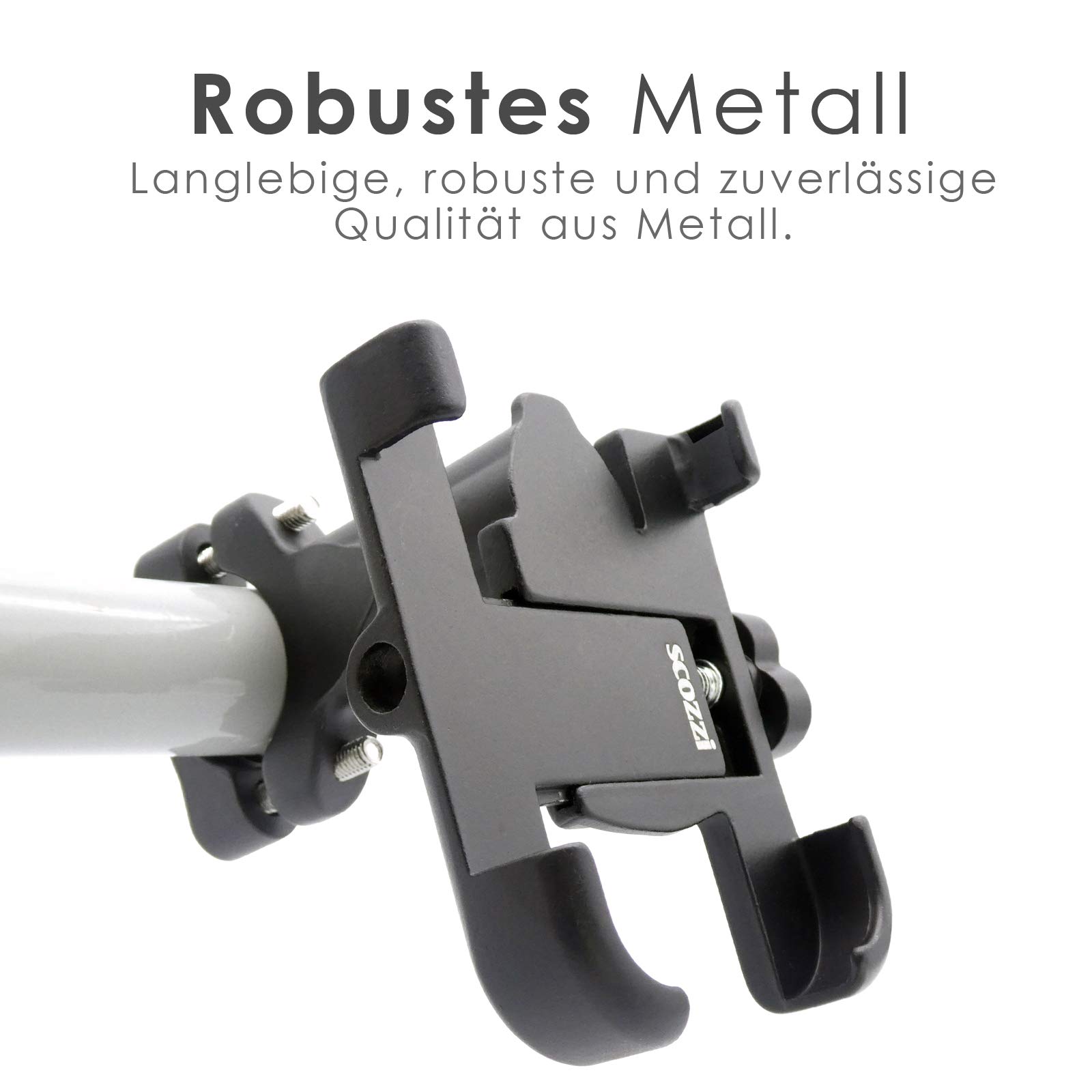 scozzi Handyhalterung Fahrrad Motorrad Quad Alu Metall Handy Halterung Halter Universal z.B. kompatibel mit Samsung S26
