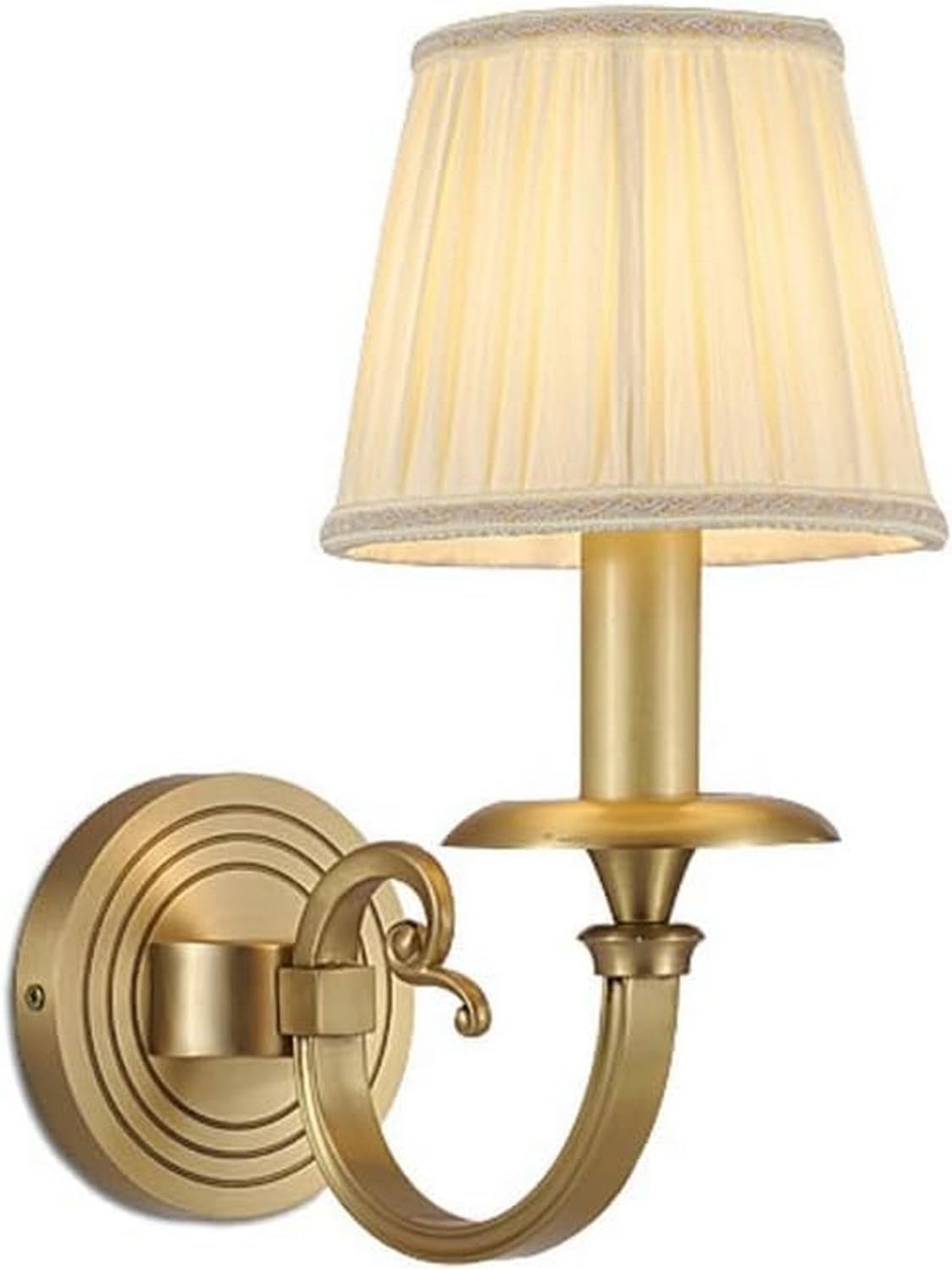 Jybnbbe Light Wall Bedside Decor Lamp Modern Brushed Brass E14 1- Lamps With Fabric Shade Home Bedroom Balcony Ing,Chandelier