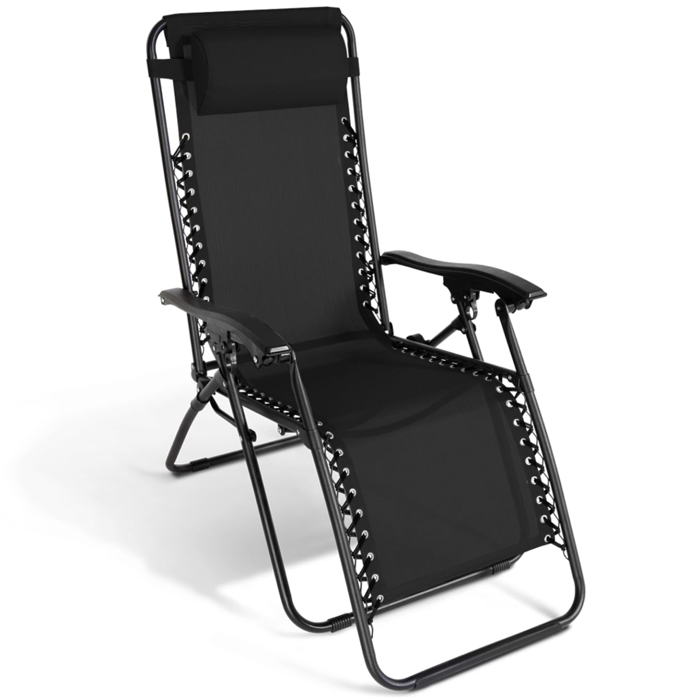 IDMarket - Lot de 2 fauteuils de Jardin inclinables Relax Noir