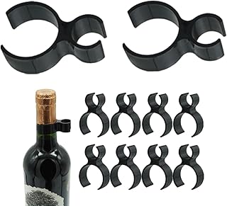 Champagne Wine Bottle Safety Clips,10 Pieces Bottle Sparklers Service Hanging Buckle Holder for Wedding Birthday Party Supplies (Black, One-Clip)