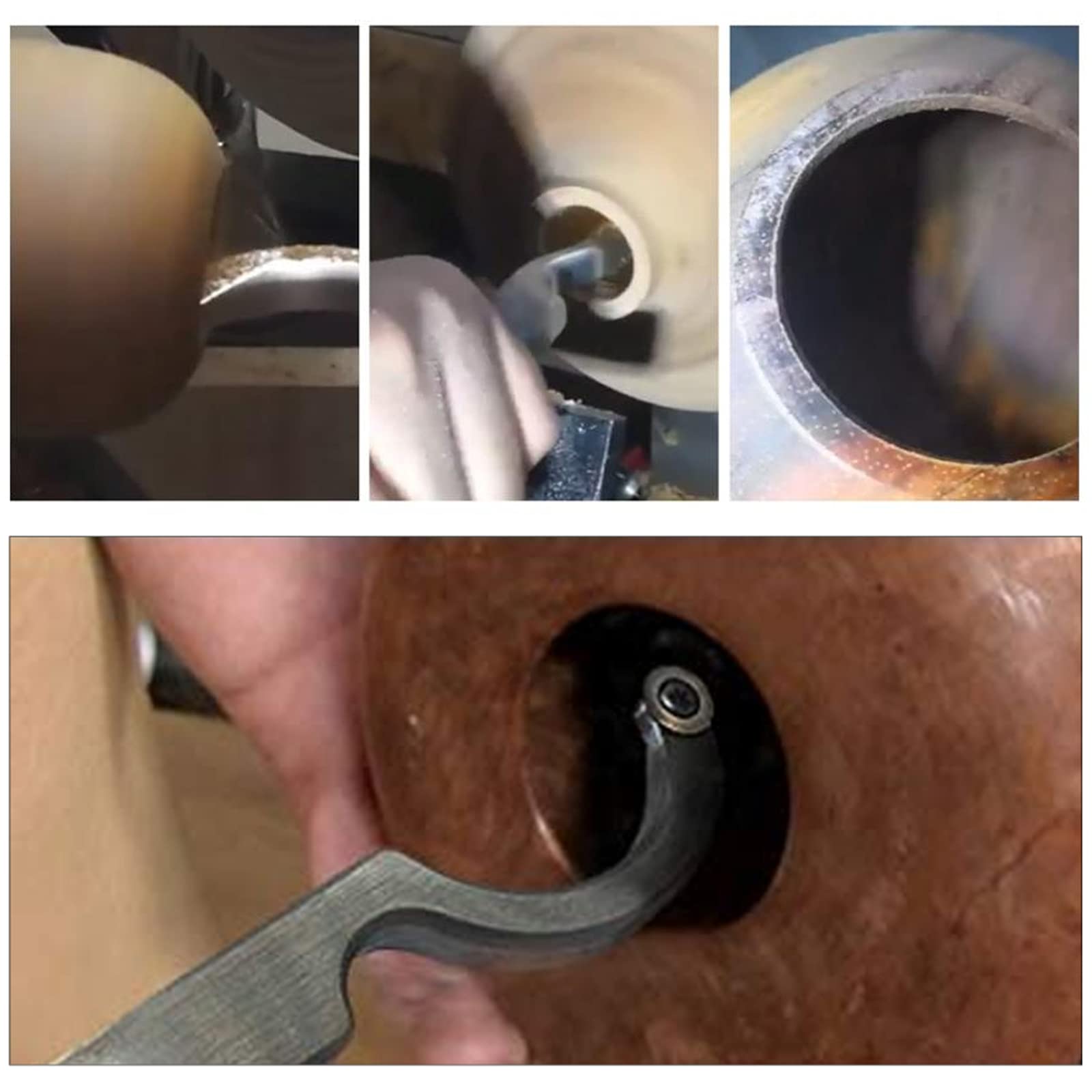 Scalpello, Utensili per Tornitura per la Lavorazione Del Legno Set Di Scalpelli per Tornio Utensili per Scavare il Collo con Inserto Rotondo in Carburo e Chiave per Hobbisti Del Legno/a/2 Set