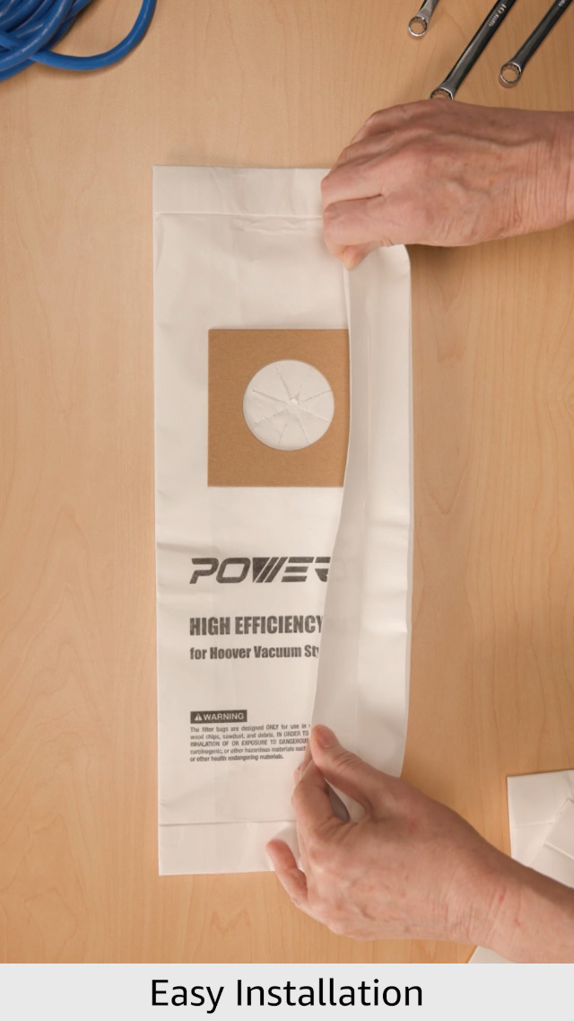 Image of POWERTEC Type Y Vacuum Bags 10 Pack for Hoover Style Y, Z, YZ WindTunnel Upright Vacuum Cleaners, Replacement Dust Bags for 4010100Y, AH10040 and AH10165 (75057)