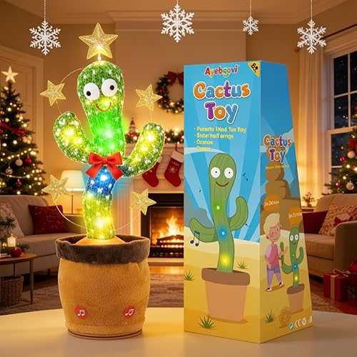 Miniatura 3 de Ayeboovi Juguetes de cactus bailarín que hablan, juguete interactivo que repite lo que dices, volumen ajustable con 120 canciones, relleno de