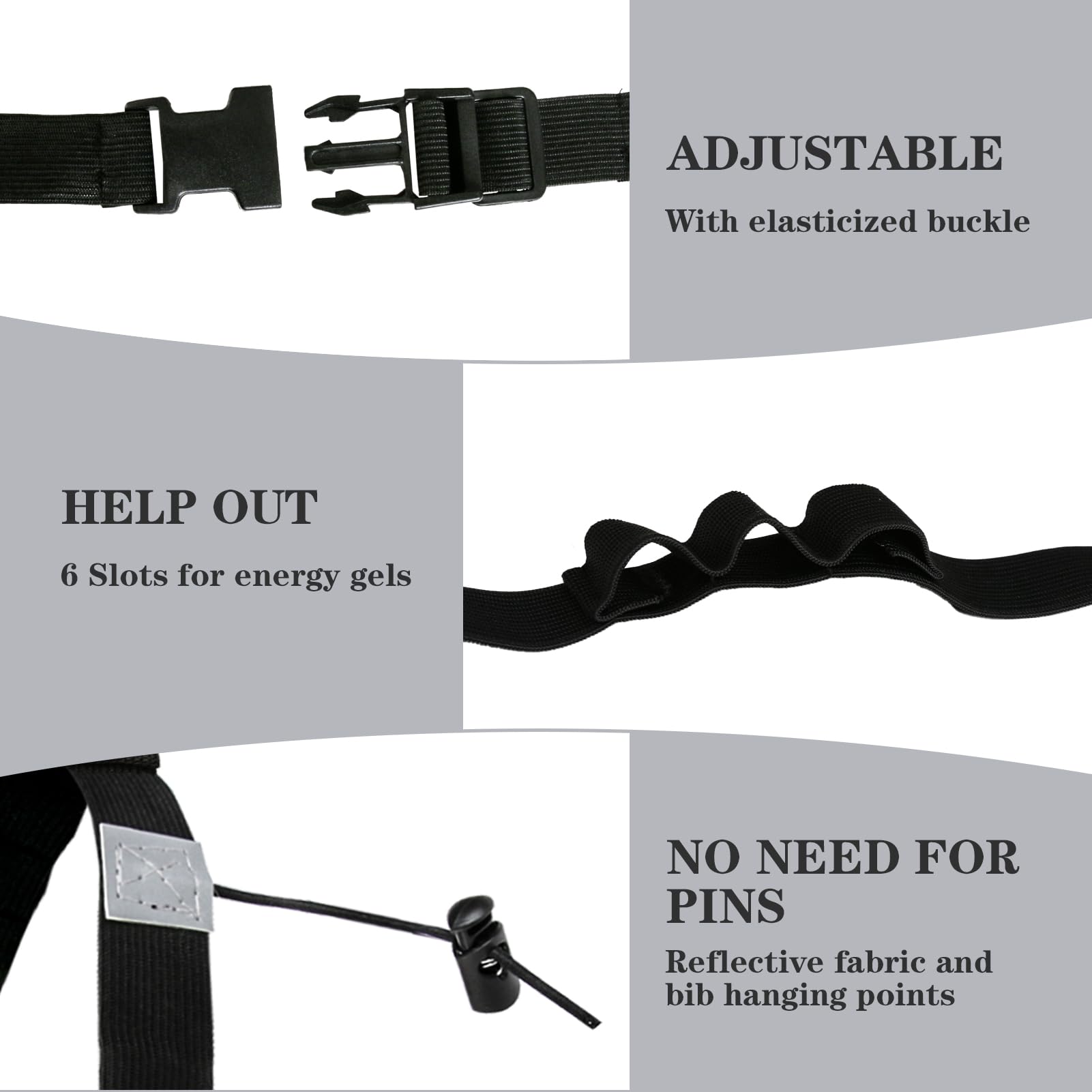 Cintura Porta Gel Per Corsa - 2 Pezzi Per Maratona, Triathlon E Ciclismo - Leggera E Regolabile