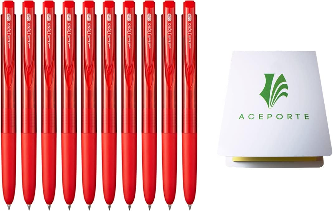 Signo RT1 0.28mm - Smooth Ink Flow Gel pen, Retractable Gel Ink Pen, Ultra Micro Point (Red)