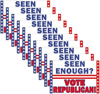 10 Pack Seen Enough Vote Republican 2024 Stickers Decals Vinyl Laptop Decal Car Bumper Window Helmet Water Bottle Waterproof Sticker