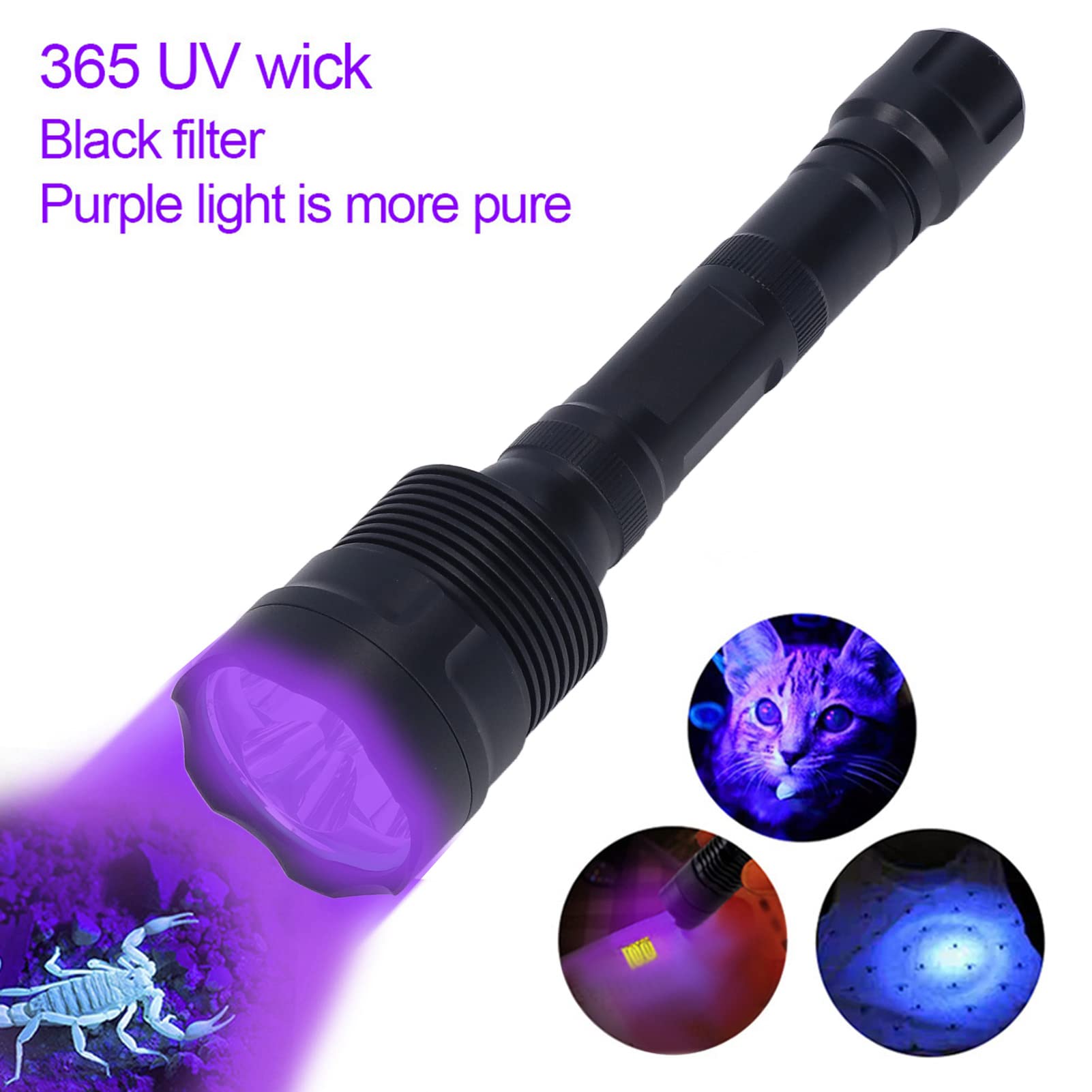 XUMIUZIY Linterna UV 3 LED 395nm Ultravioleta Antorcha Fluorescente