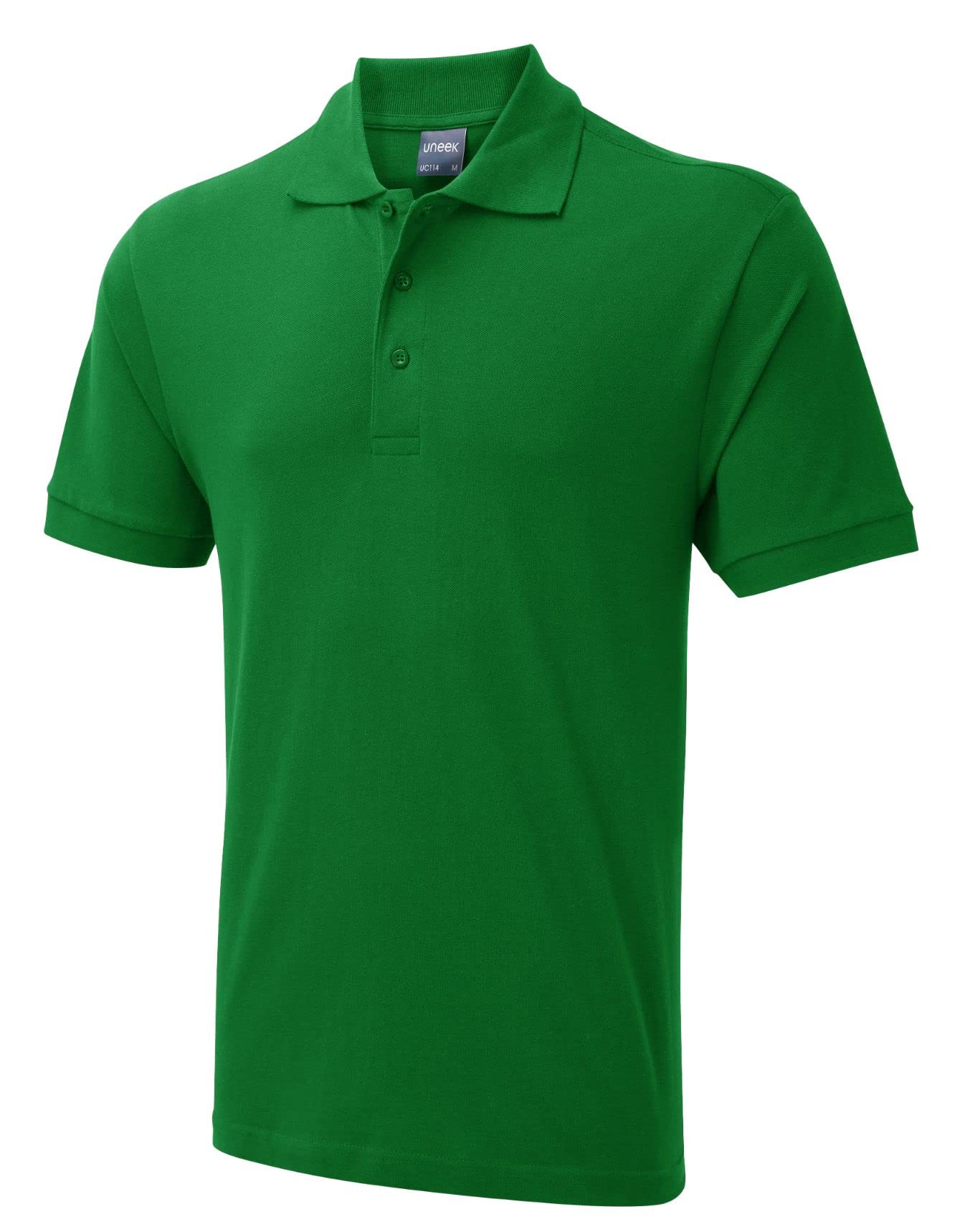 Uneek Clothing Men's Kelly Green Deluxe Poloshirt - Sky - Xtra Small