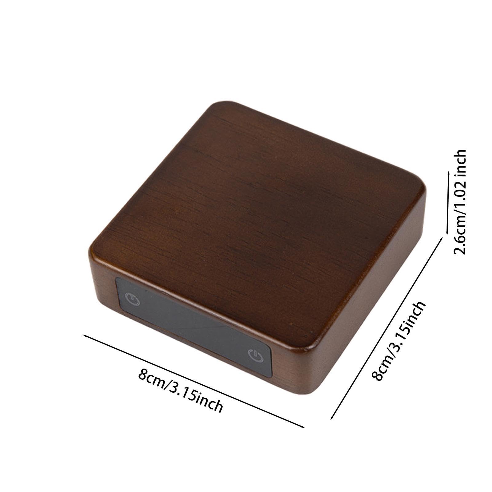 Qianly Digital de Bolsillo, Minibalanza de Madera de 500 G/0,1 G, Electrónica Portátil de Alta Precisión, para Alimentos, Par, Marrón Oscuro, Individual