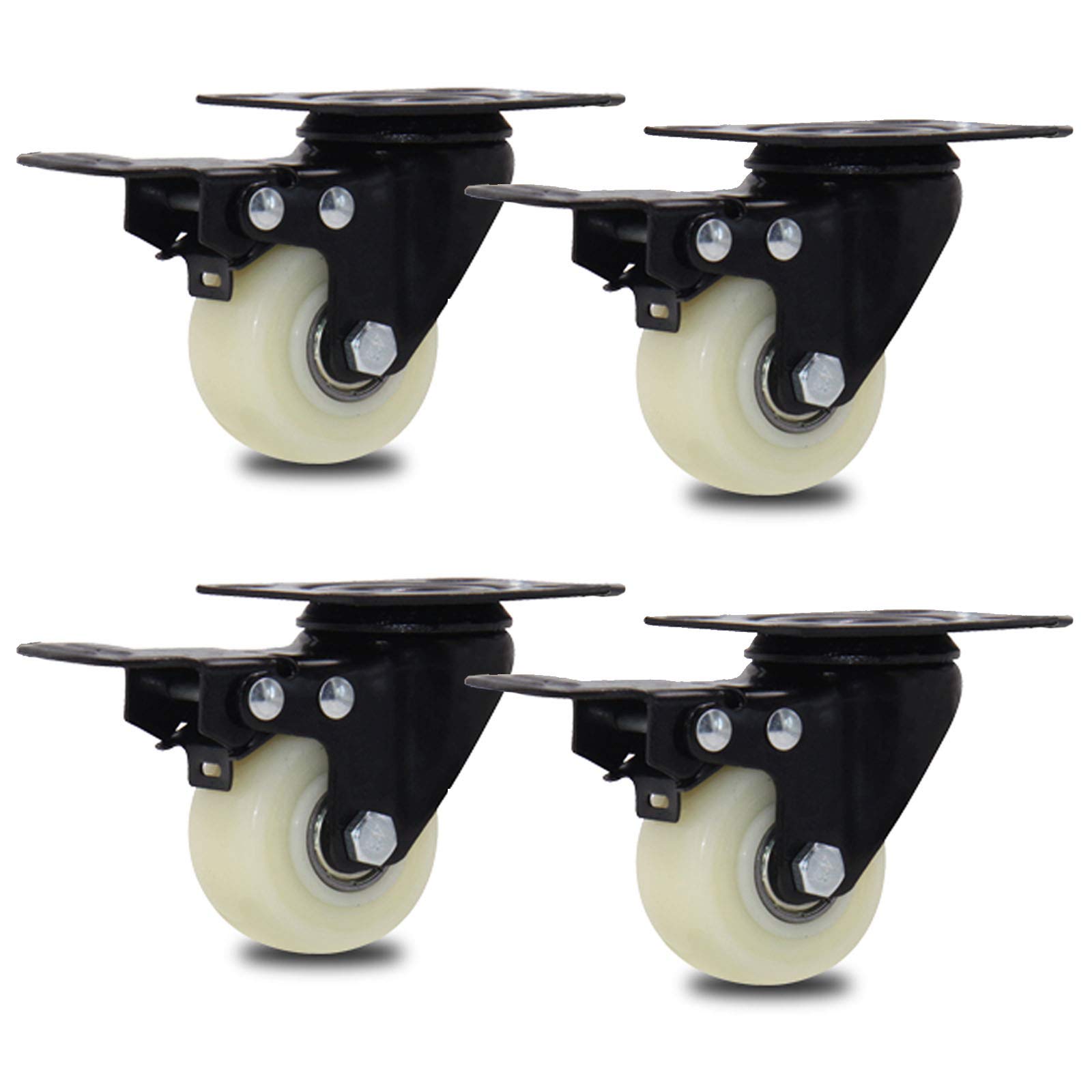 Roulettes pivotantes pour stabiliser un établi instable | Double roulement nylon 38mm