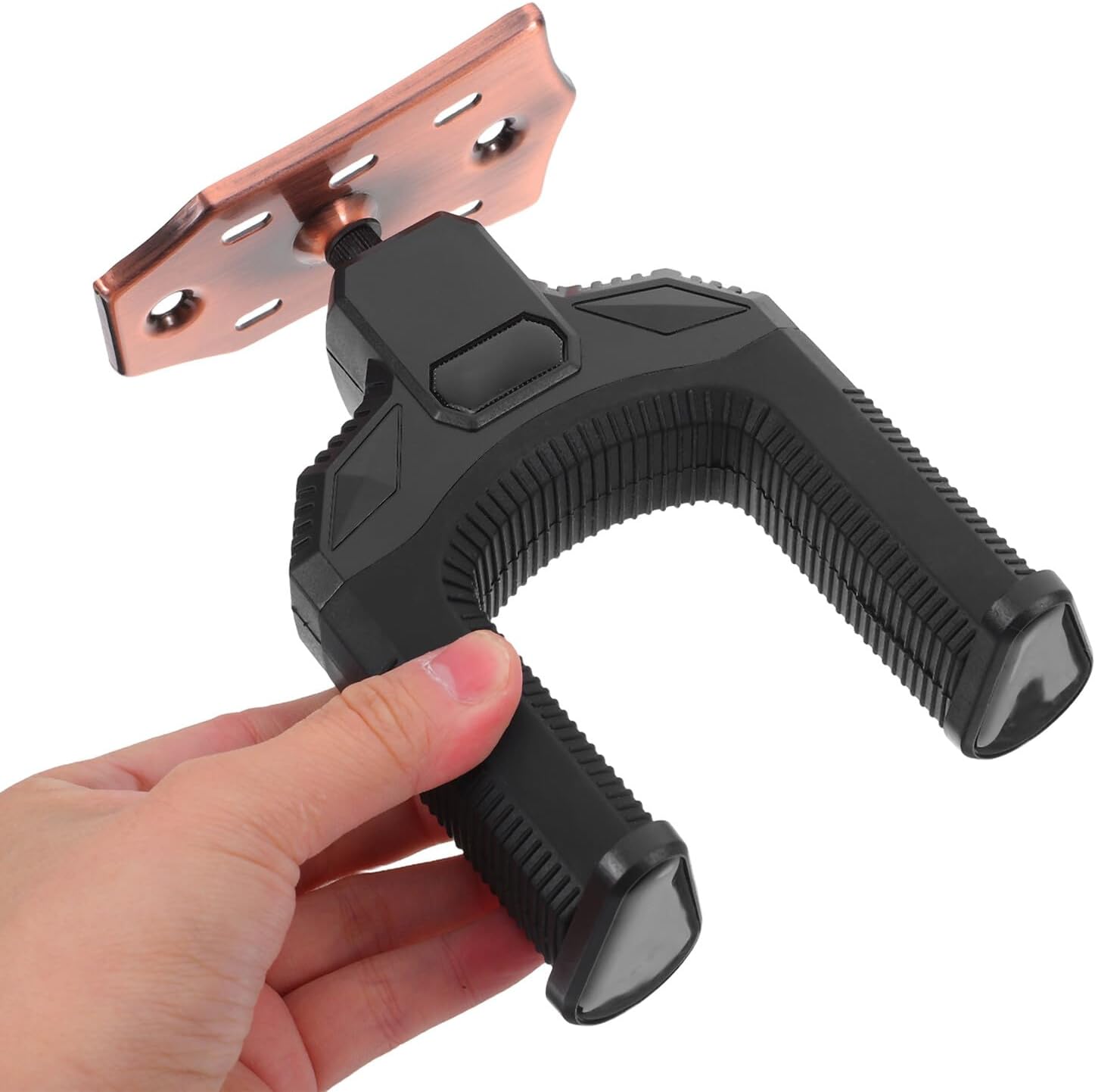 Self-Locking Guitar Wall Mount Hanger with Ukulele and Electric Bass Hook, Rose Gold Guitar Neck Style, Space-Saving Wall Rack for Home Music Instruments image 4