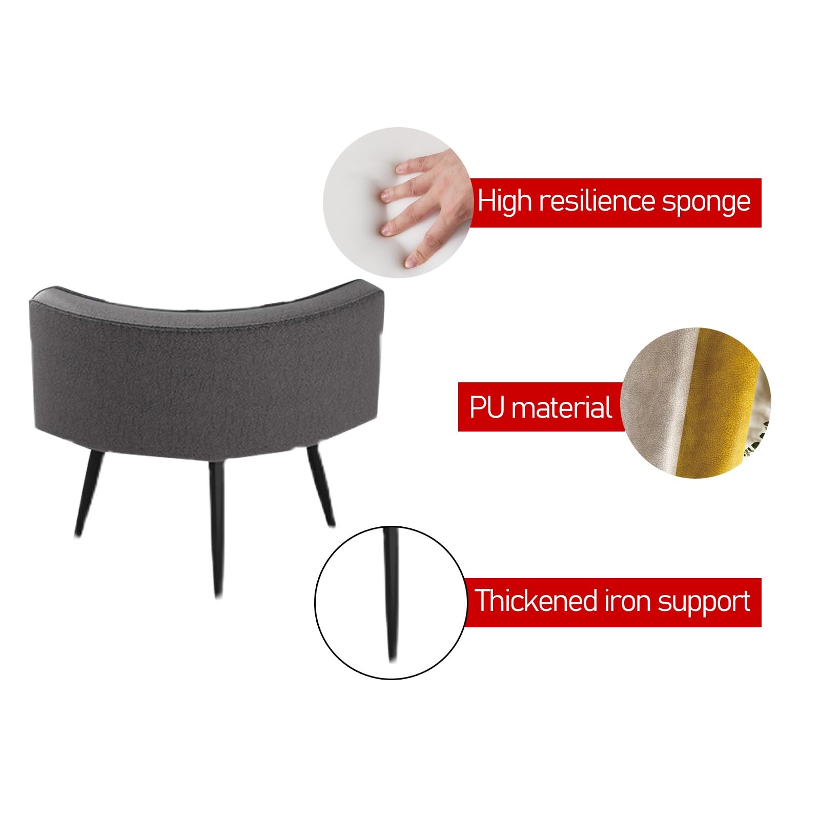 Esstisch Rund, Couchtisch Aus Stein, 80 cm Tisch mit 4 Stühlen Set, Runder Tisch für Das Home Restaurant Cafe(Pink)
