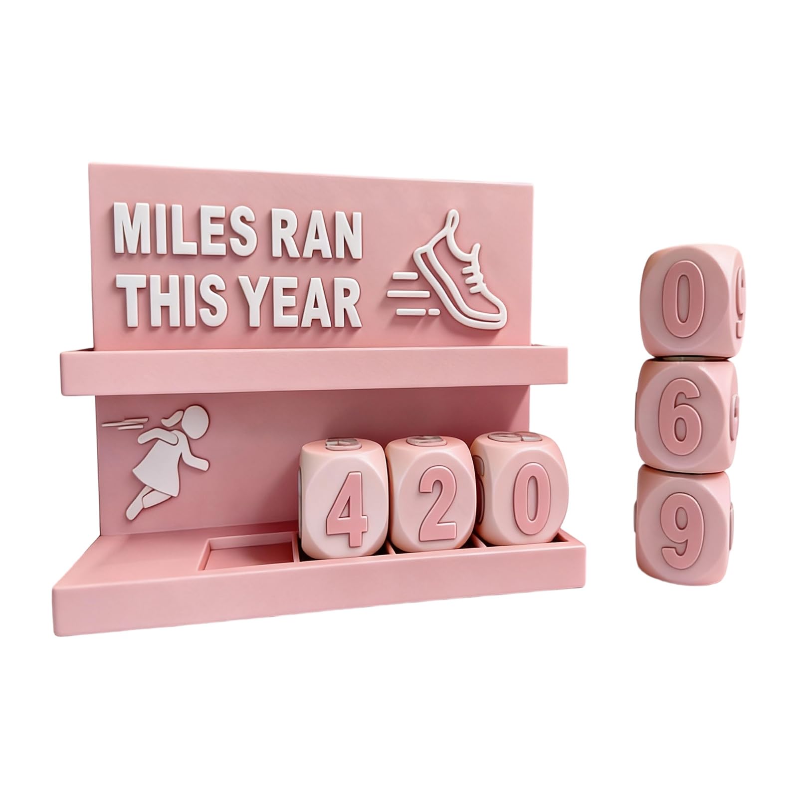 Shurhome Mileage Counter for Fitness Enthusiasts 3D Printed Design Visual Progress Tracking Running Pedometer Goal Setter Running Mileage Counter