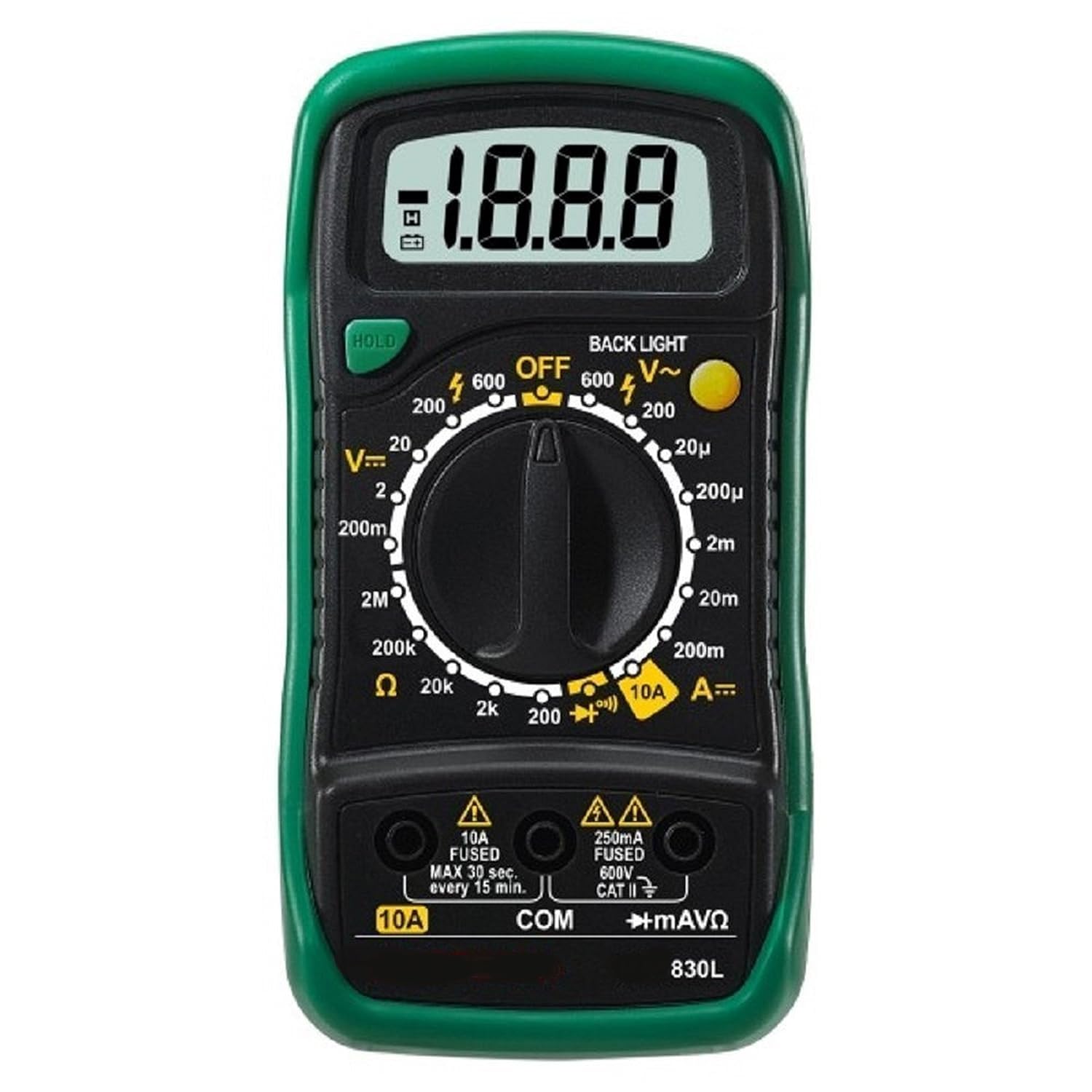 Digital Multimeter "Model 830L" LCD Display with Backlight, 600V AC/DC Voltage Testing-image-20