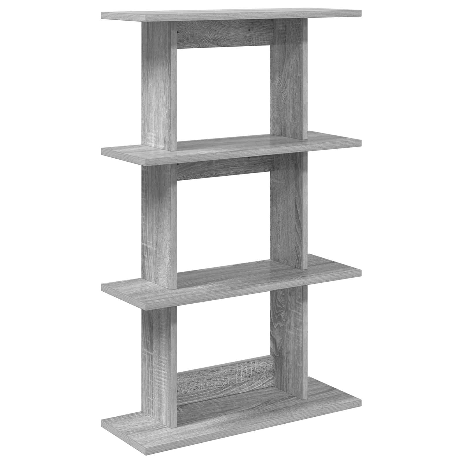Étagère murale en bois d'ingénierie gris 56x20x90 cm pour rangement suspendu de livres