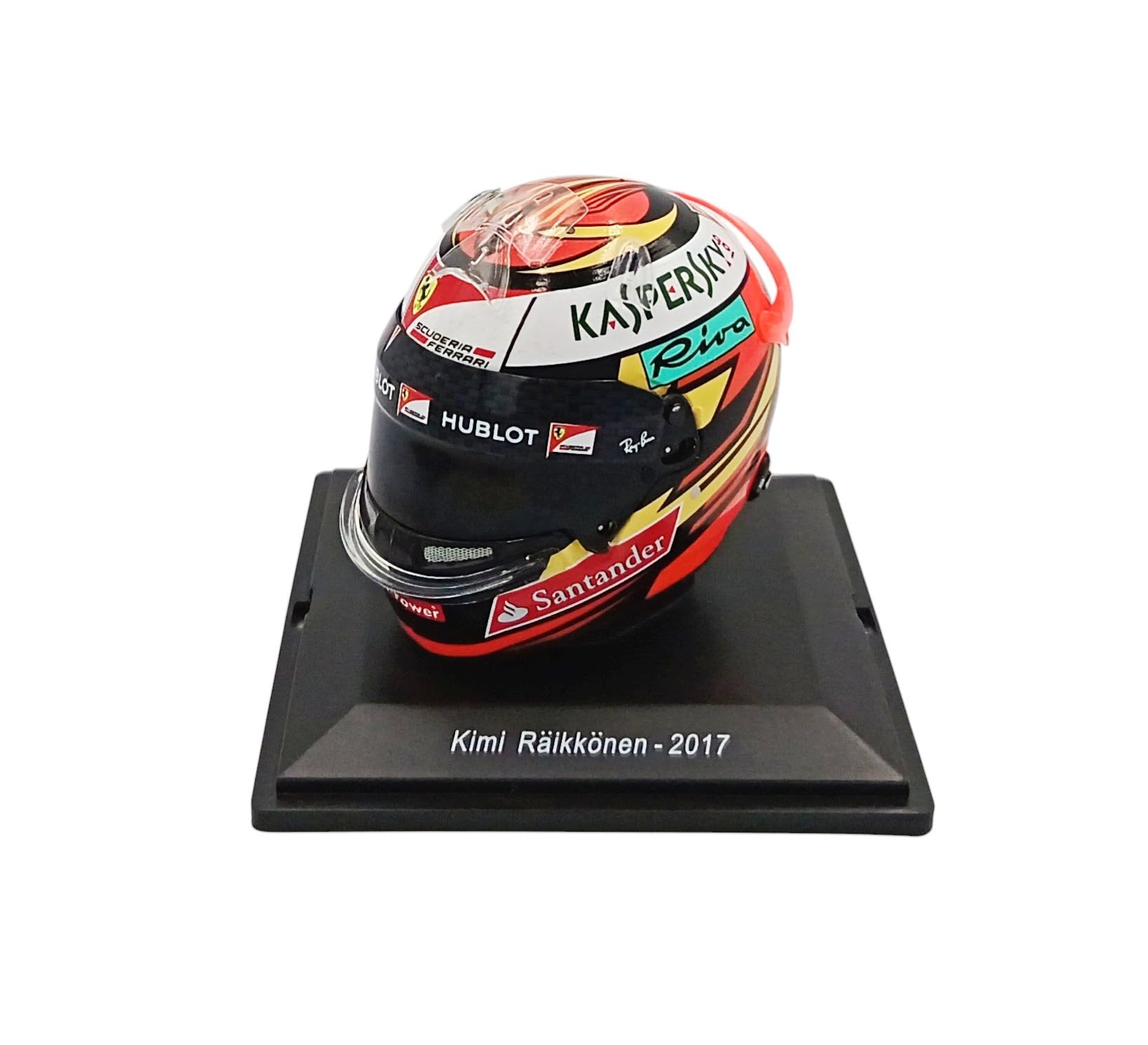 OPO 10 - Formel-1-Helm kompatibel mit Ferrari F1: Kimi Räikkönen 2017 – Maßstab 1:5 Spark – CAS93