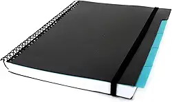 Confetti - Caderno com divisórias, 8023 HPP, Capa Preto