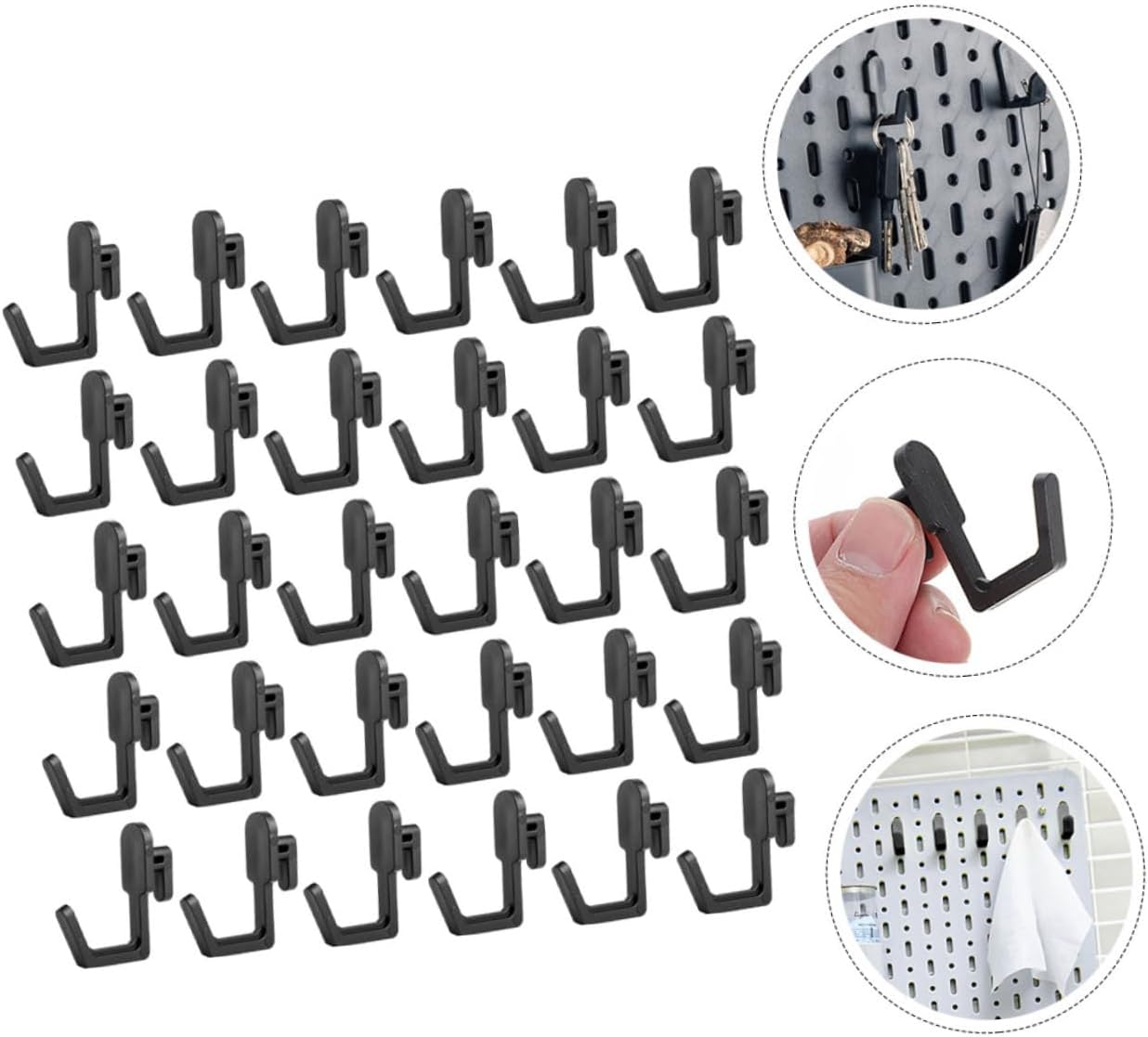 ABOOFAN 5sets 30pcs J Shape Pegboard Hooks Tool Organizer Accessories for DIY Storage Kitchen Garage Office and Workshop Lightweight and Pegboard Tool Holders 30pcs*5