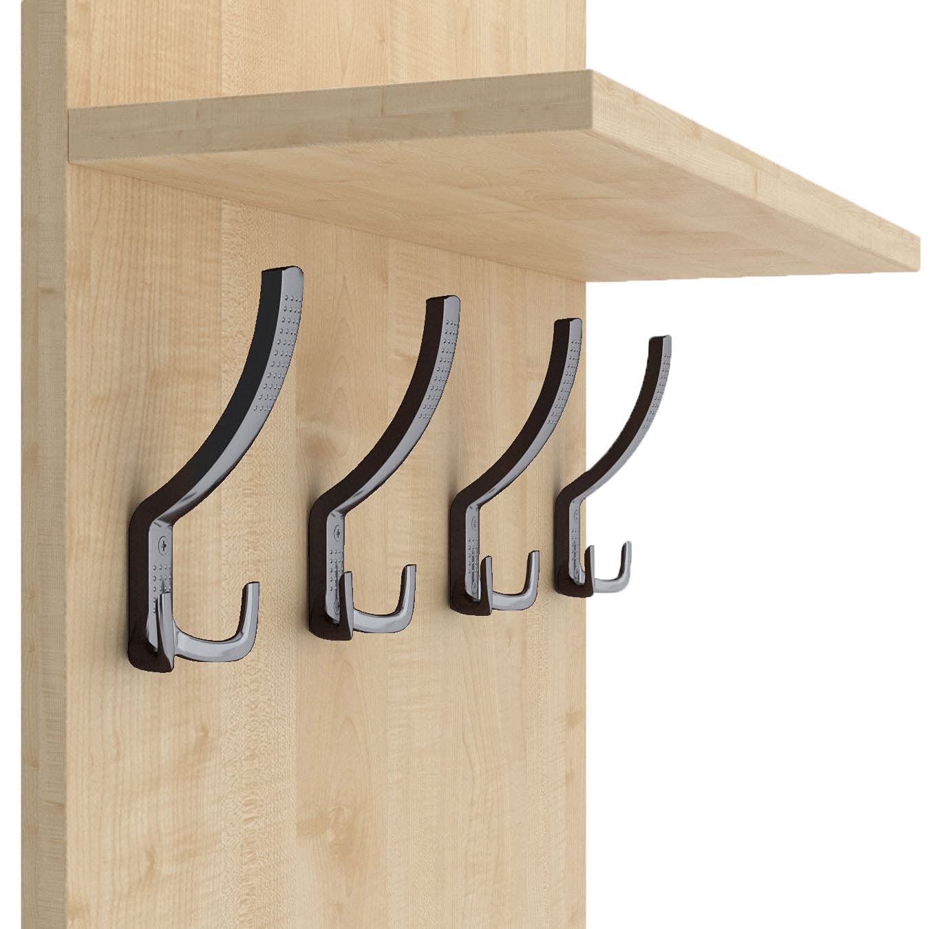 AKKE 120x60 | MAXI Garderobenpaneel Wandgarderobe Garderobe Wandpaneel Kleiderstange CHROM | AHORN
