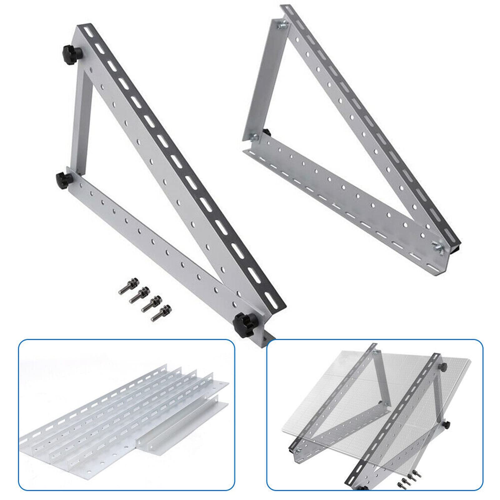 Uchwyt na panel słoneczny 100 W, uchwyty nachylane na panel słoneczny z regulowanym kątem, regulowany uchwyt na panel słoneczny 556 mm do łodzi, kampera, dachu