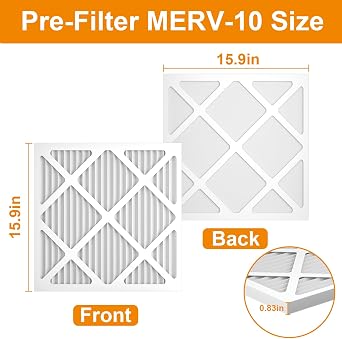 5 Pack MERV-10 Filter Replacement Set for M-T Air Scrubber (Pack of 5)